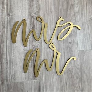 Mr and Mrs Gold Calligraphy Cut Outs